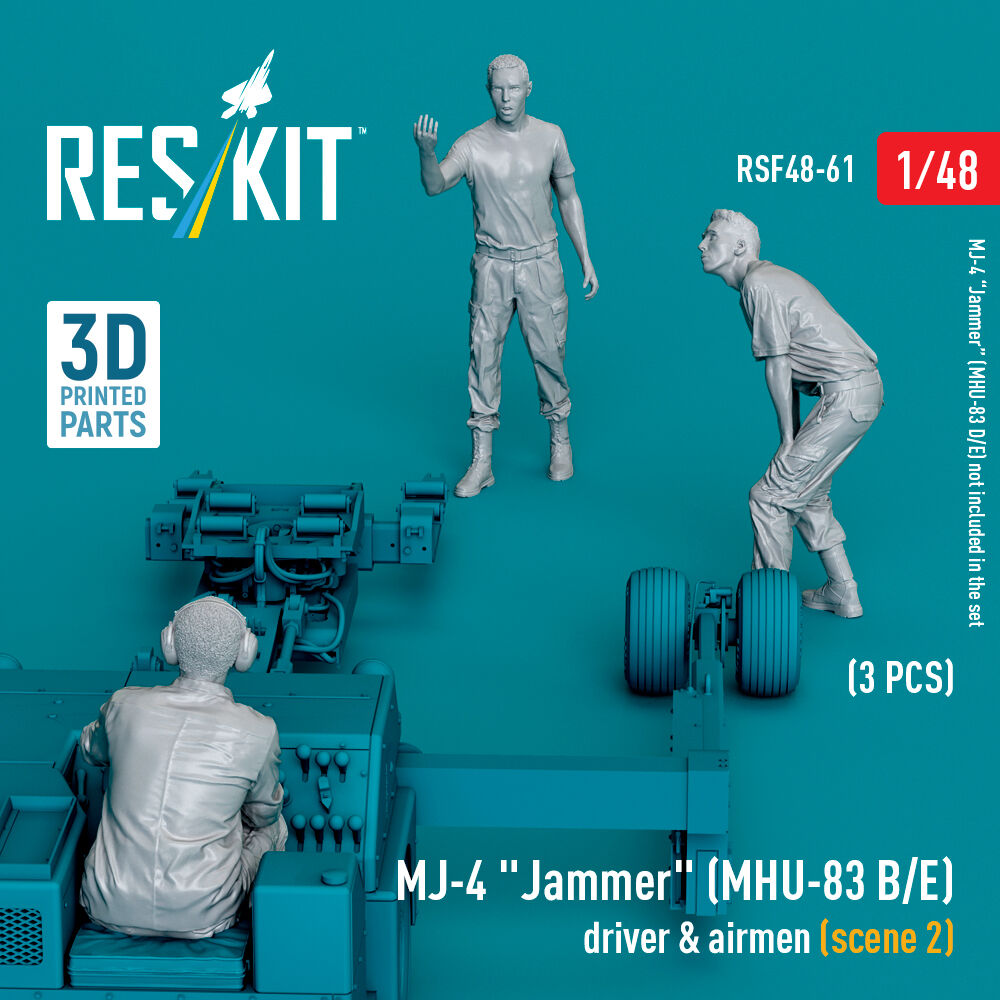 MJ-4 Jammer (MHU-83 B/E) driver & airmen (scene 2) (3 pcs) (3D Printed) (1/48