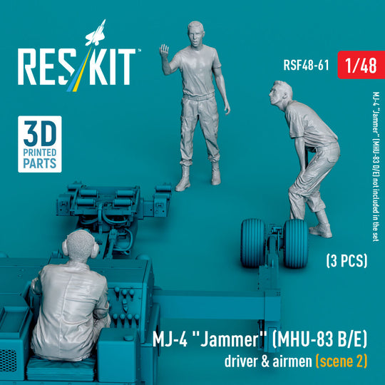 MJ-4 Jammer (MHU-83 B/E) driver & airmen (scene 2) (3 pcs) (3D Printed) (1/48