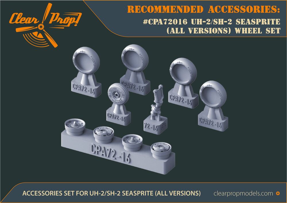 UH-2 A/B SEASPRITE (all versions) wheel set for CP kits CP72002/CP72017/CP72018
