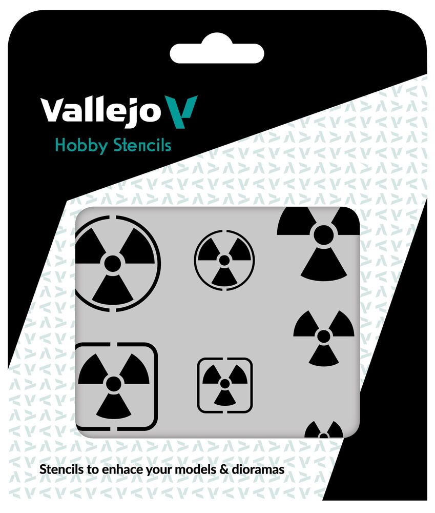 Vallejo Stencils: Radioactivity Signs 125 x 125 mm