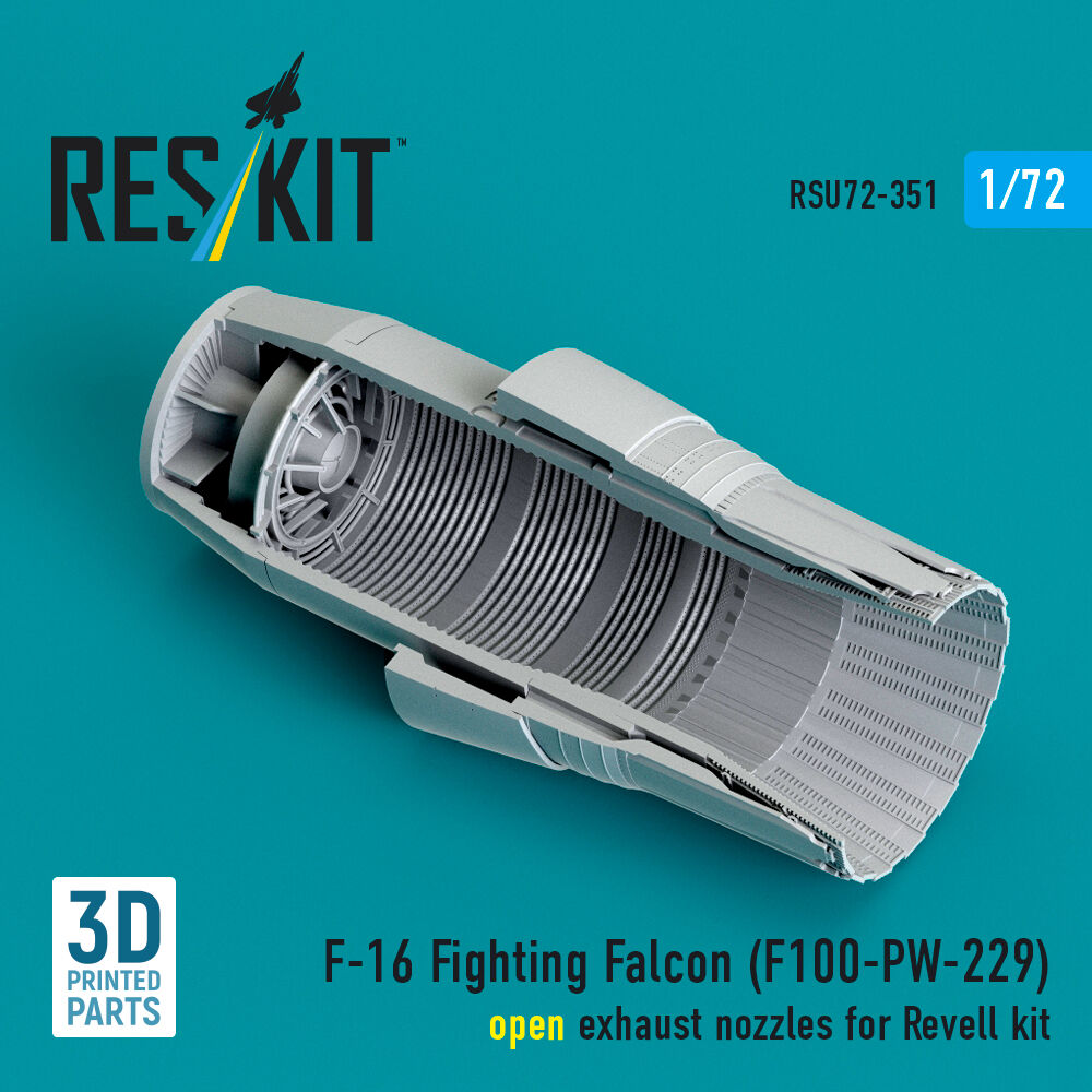 F-16 Fighting Falcon (F100-PW-229) open exhaust nozzle (3D Printed) for Revell