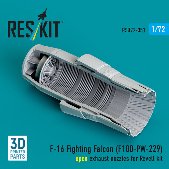 F-16 Fighting Falcon (F100-PW-229) open exhaust nozzle (3D Printed) for Revell