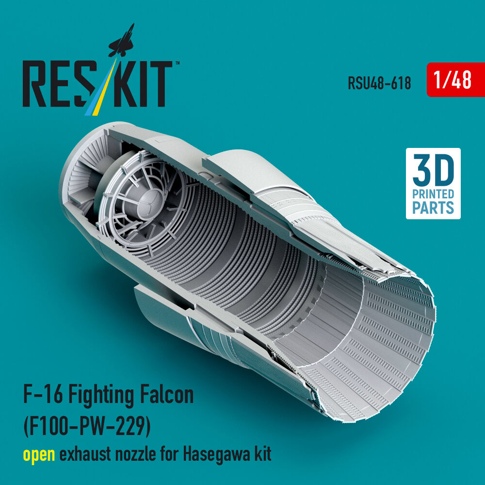 F-16 Fighting Falcon (F100-PW-229) open exhaust nozzle for Hasegawa kit (3D Printed)
