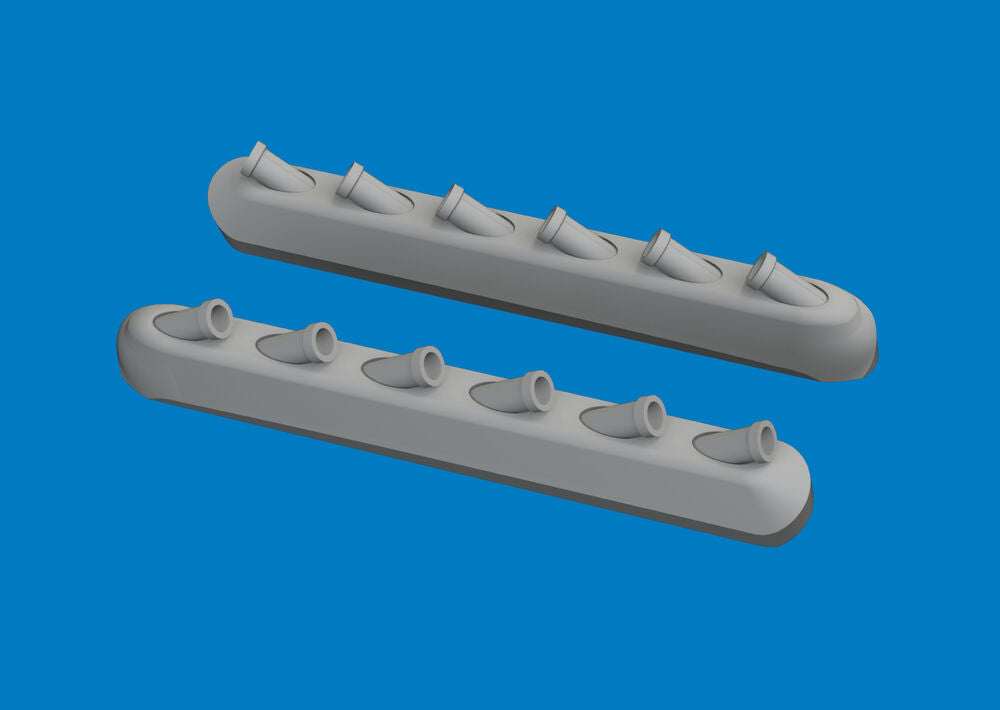 P-51D exhaust stacks w/ fairing PRINT for Arma Hobby