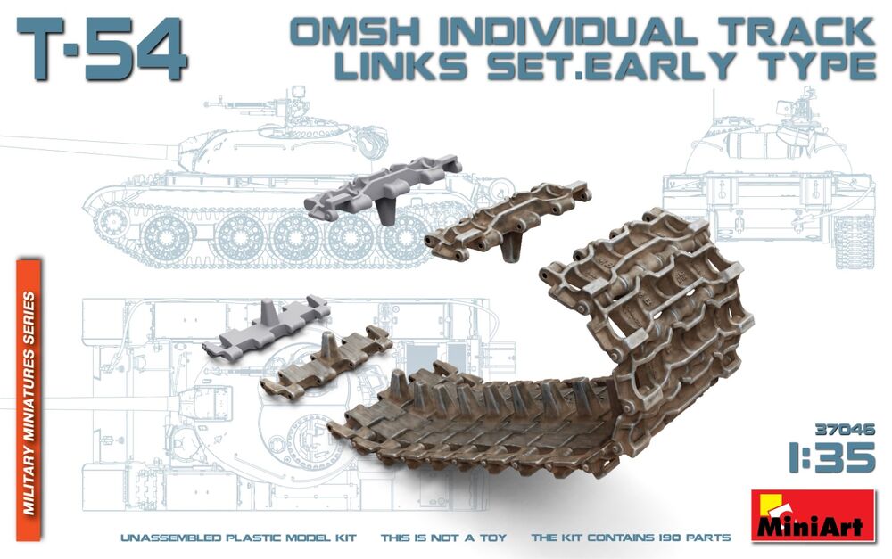 T-54 OMSh Individual Track Links Set.Early Type