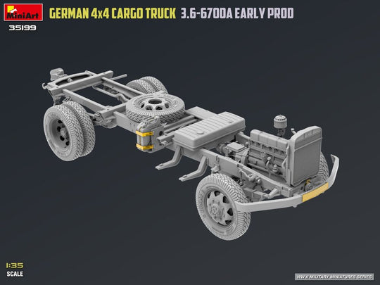 German 3t 4x4 Cargo Truck 3.6-6700A Early Prod