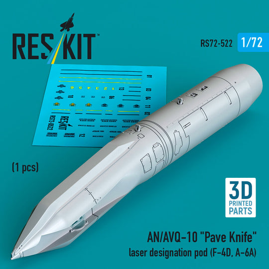 AN/AVQ-10 Pave Knife laser designation pod (1 pcs) (F-4D, A-6A) (3D Printed)