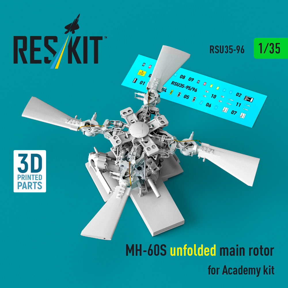 MH-60S unfolded main rotor (3D Printed) for Academy