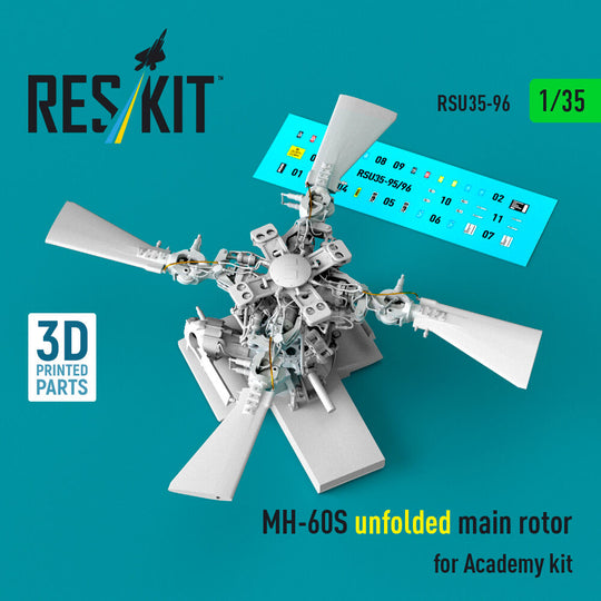 MH-60S unfolded main rotor (3D Printed) for Academy