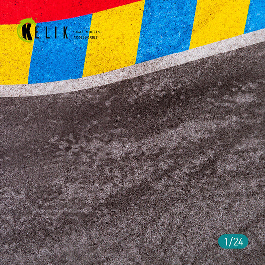 Asphalt road 24 Hours of Le Mans Turn Base - Acrylic 3 mm (180 x 357 mm)
