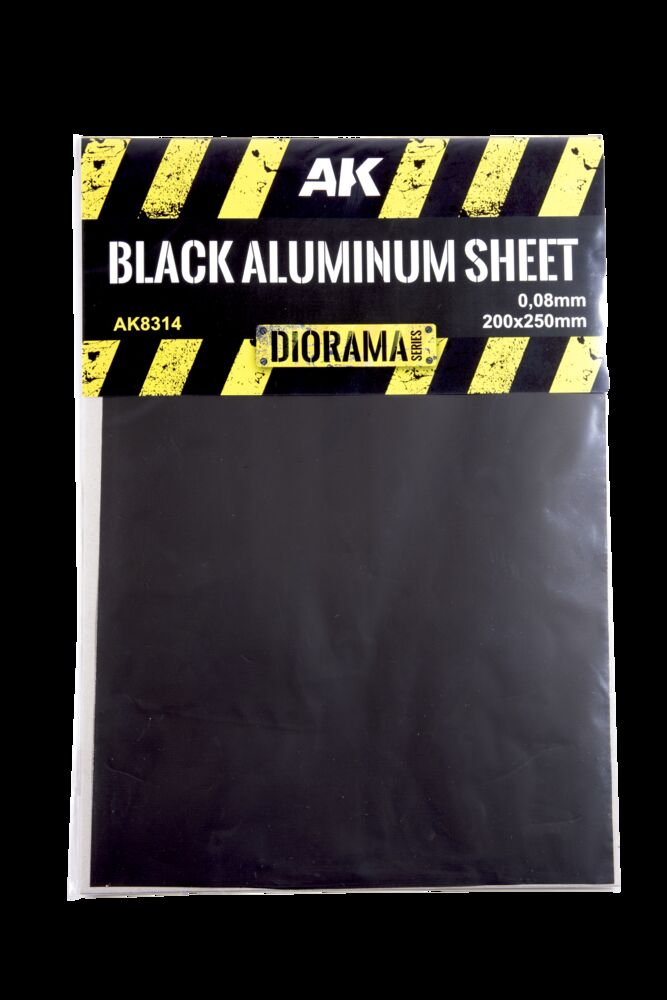 BLACK ALUMINIUM SHEET 150UM 200x250mm