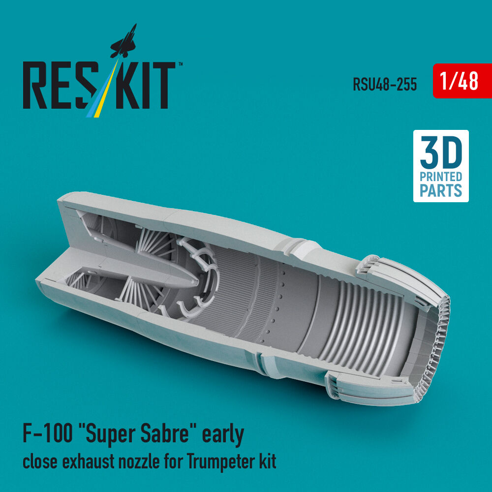 F-100 Super Sabre early close exhaust nozzle for Trumpeter kit (3D Printed)