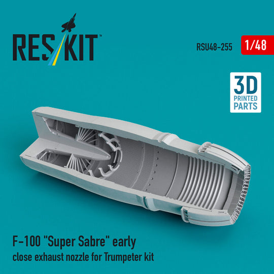 F-100 Super Sabre early close exhaust nozzle for Trumpeter kit (3D Printed)