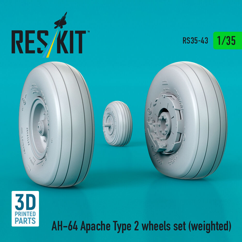 AH-64 Apache type 2 wheels set (weighted) (3D Printed)