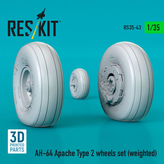 AH-64 Apache type 2 wheels set (weighted) (3D Printed)