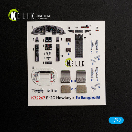 E-2C Hawkeye -  interior 3D decals for Hasegawa