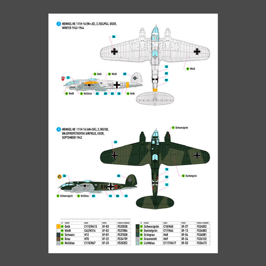 Heinkel He 111 (H-16,H-20,H-22) late series (Decals)