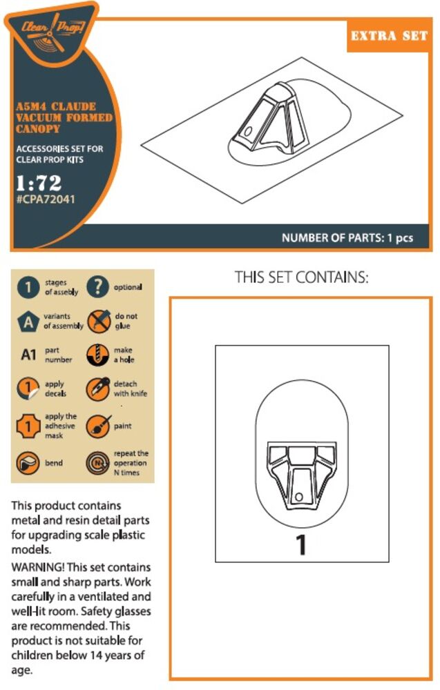 A5M4 Claude vacuum formed canopy for CP kit CP72010