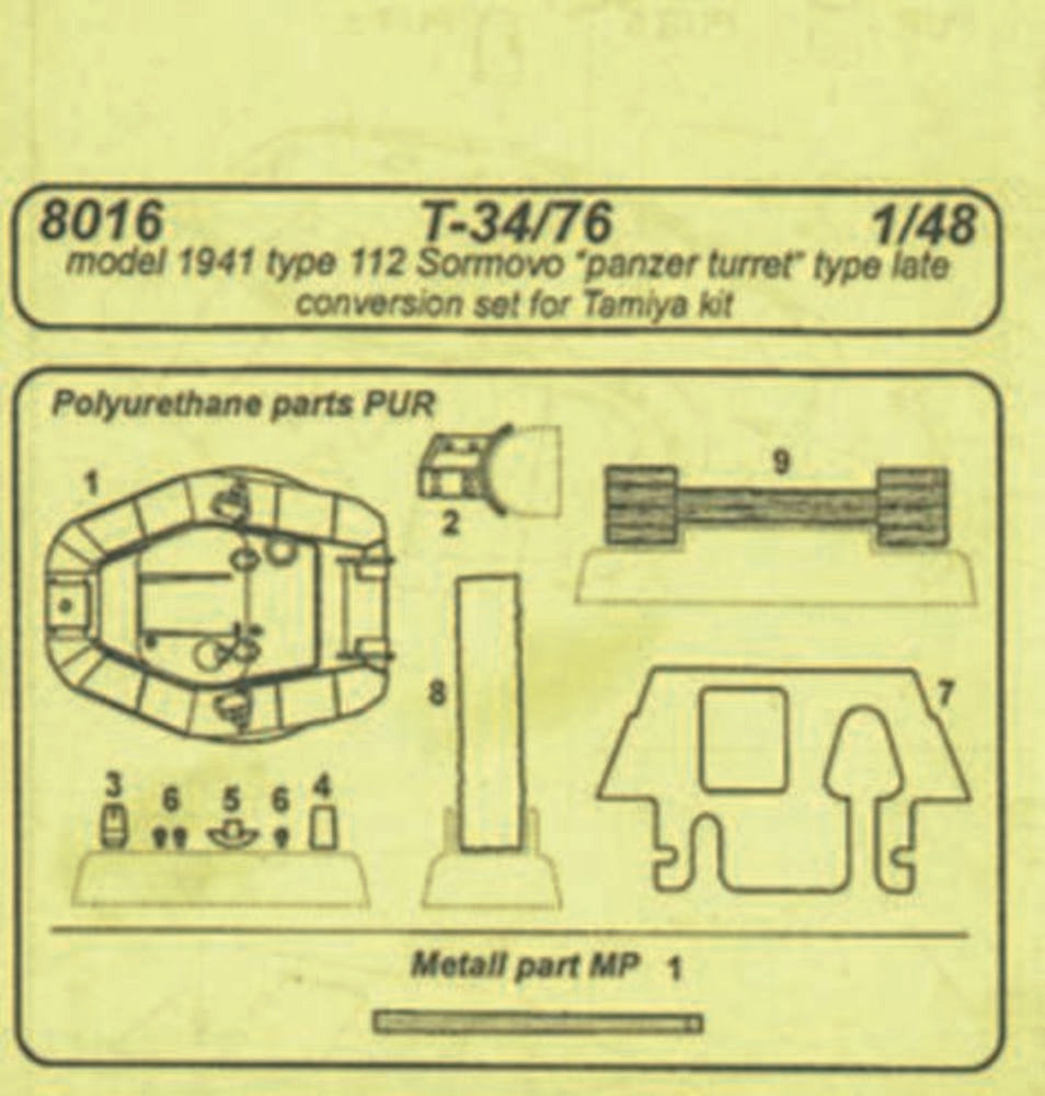 T-34/76 model 1941 112 Sormovo für Tamiya-Bausatz