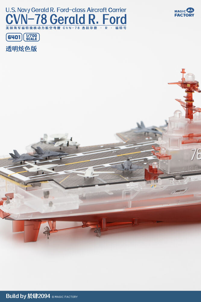 Clear Painted Colorful U.S. Navy  Gerald R. Ford-class aircraft carrier- USS Gerald R. Ford CVN-78