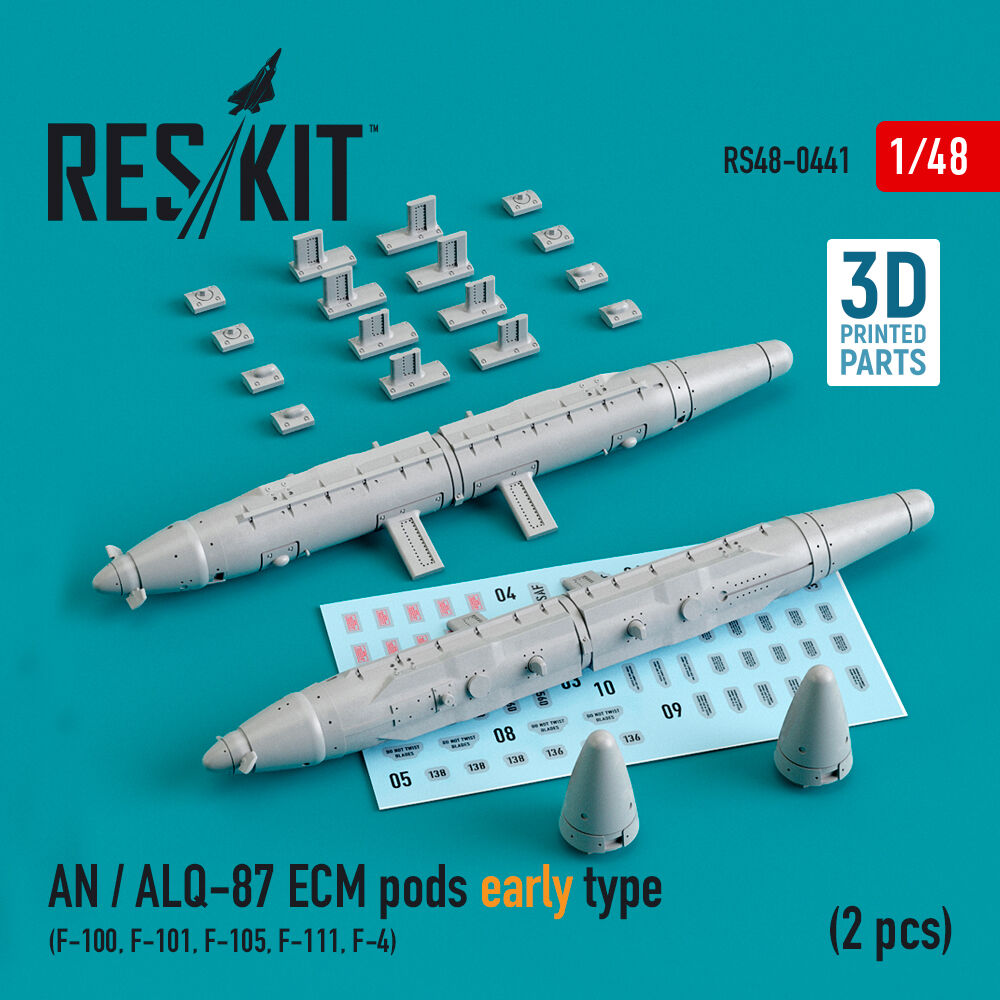 AN / ALQ-87 ECM pods early type (2 pcs) (F-100, F-101, F-105, F-111, F-4) (3D Printed)