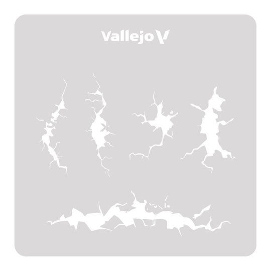 Vallejo Stencils: Cracked Wall 125 x 125 mm