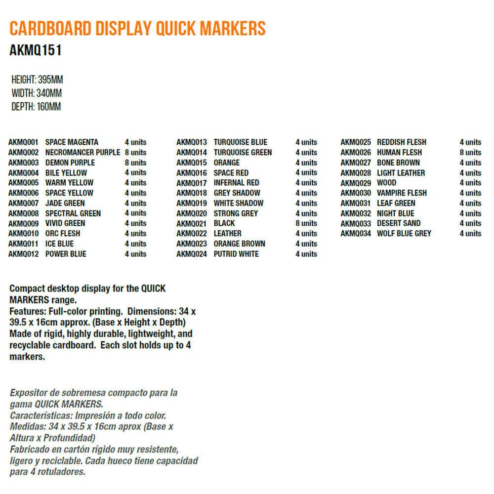 Cardboard Display Quick Markers