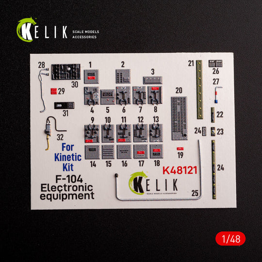 F-104 series Electrical Equipment - interior 3D decals for Kinetic kit