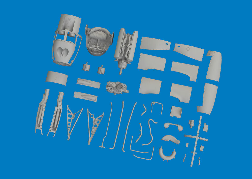 P-38F/G right engine PRINT  TAMIYA
