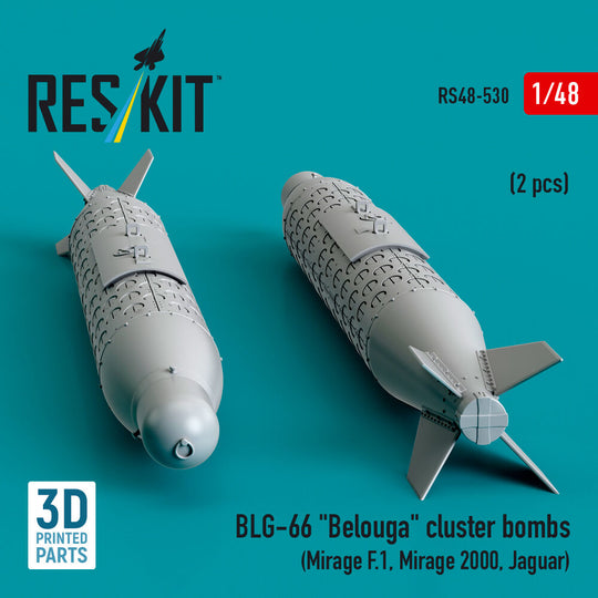 BLG-66 Belouga cluster bombs (2 pcs) (Mirage F.1, Mirage 2000, Jaguar) (3D Printed)