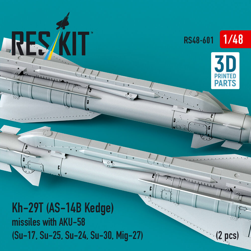 Kh-29T (AS-14B Kedge) missiles with AKU-58 (2 pcs) (Su-17, Su-25, Su-24, Su-30, Mig-27) (3D Printed)