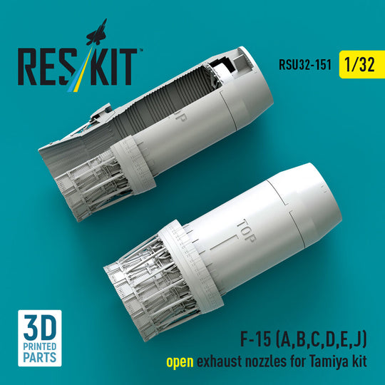 F?15 Eagle/Strike Eagle (A,B,C,D,E early,J) F100-PW-220 open exhaust nozzles for Tamiya kit (3D Printed)