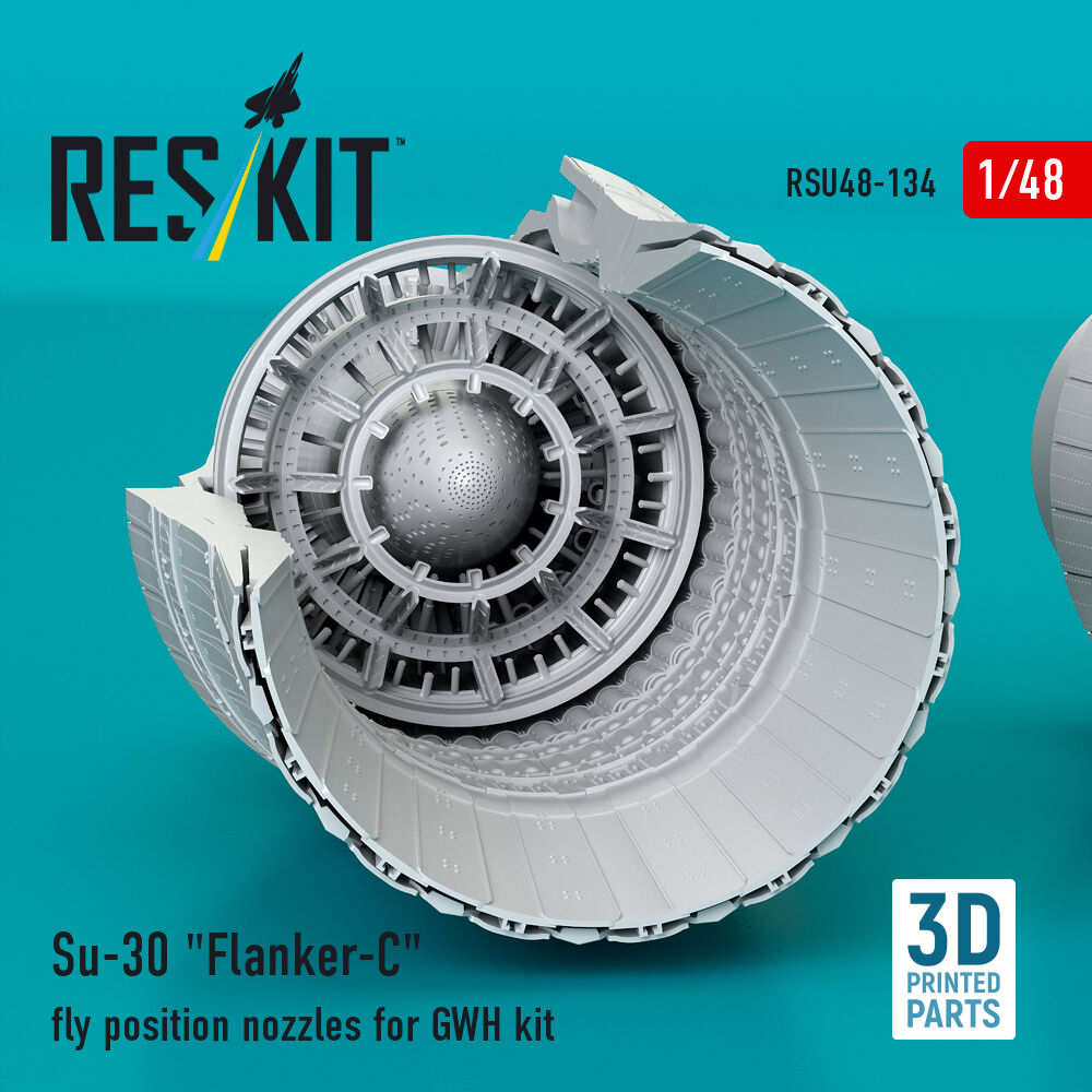 Su-30 Flanker-C fly position nozzles for GWH kit (3D Printed)