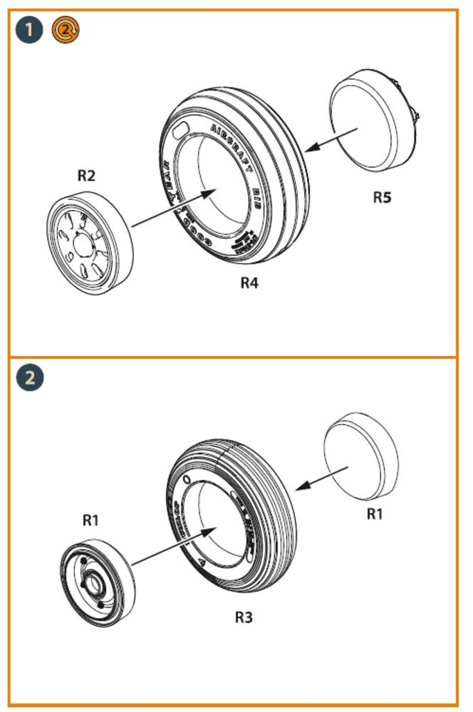 AMX Ghibli wheel set for Kinetic, HobbyBoss kits