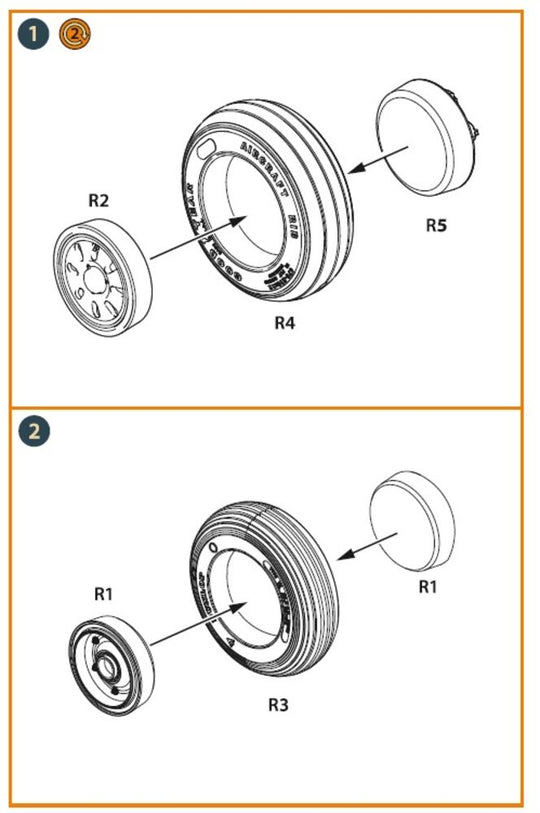 AMX Ghibli wheel set for Kinetic, HobbyBoss kits