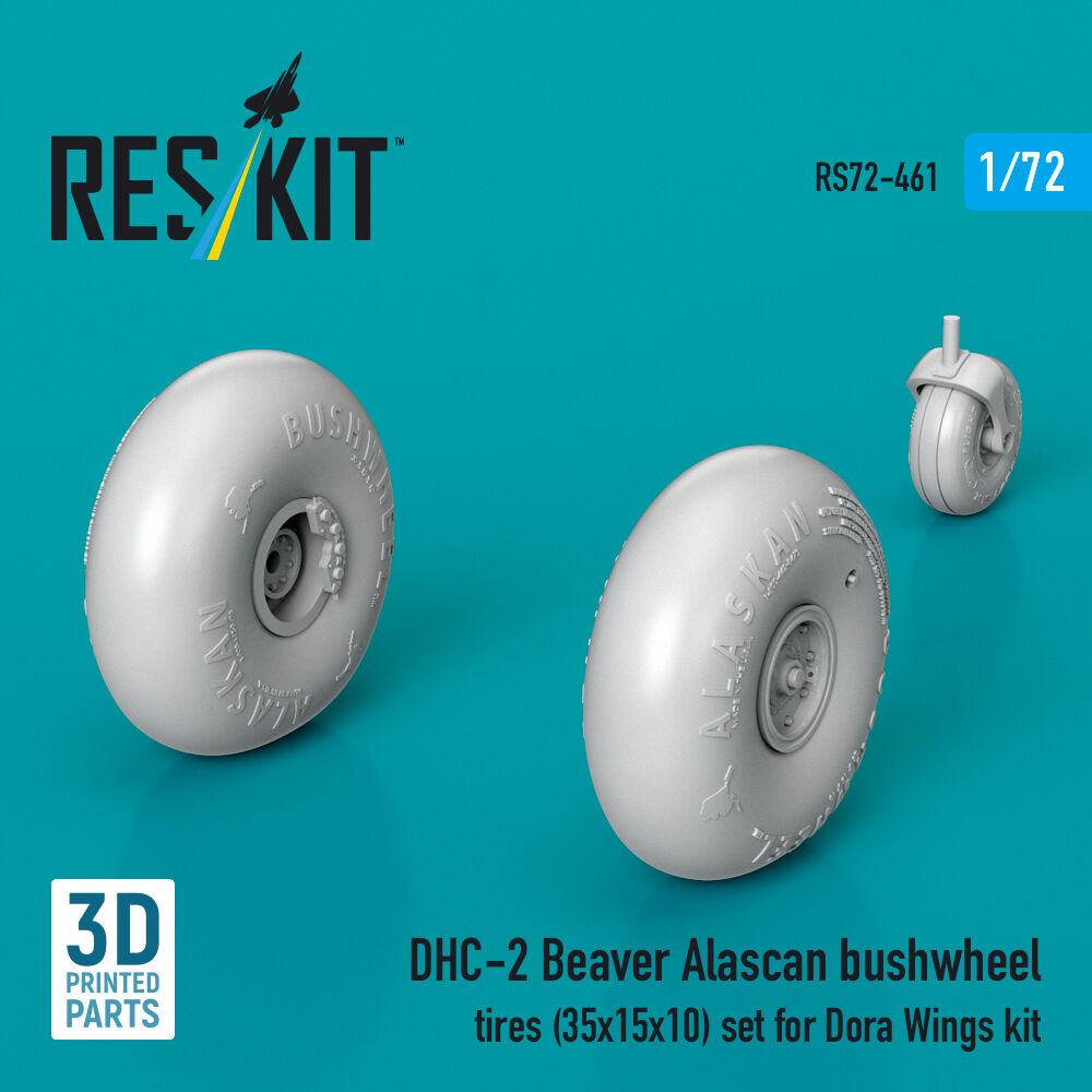 DHC-2 Beaver Alascan bushwheel tires (35x15x10) set for Dora Wings kit (3D Printed)
