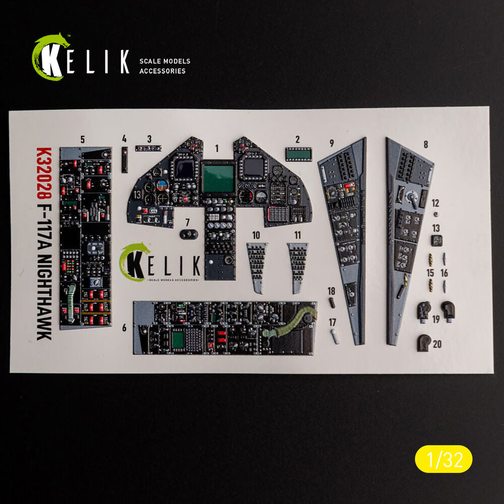 F-117A - Type 2 interior 3D decals for Trumpeter kit