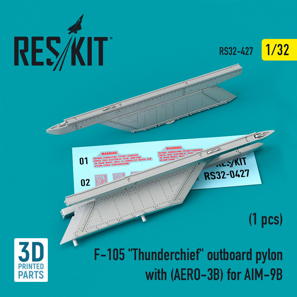 F-105 Thunderchief outboard pylon with (AERO-3B) for AIM-9B (3D Printed)