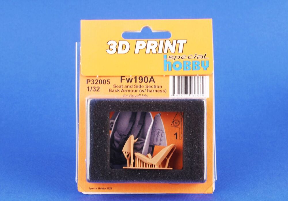 Fw190A Seat and Side Section Back Armour (w/ harness) for Revell