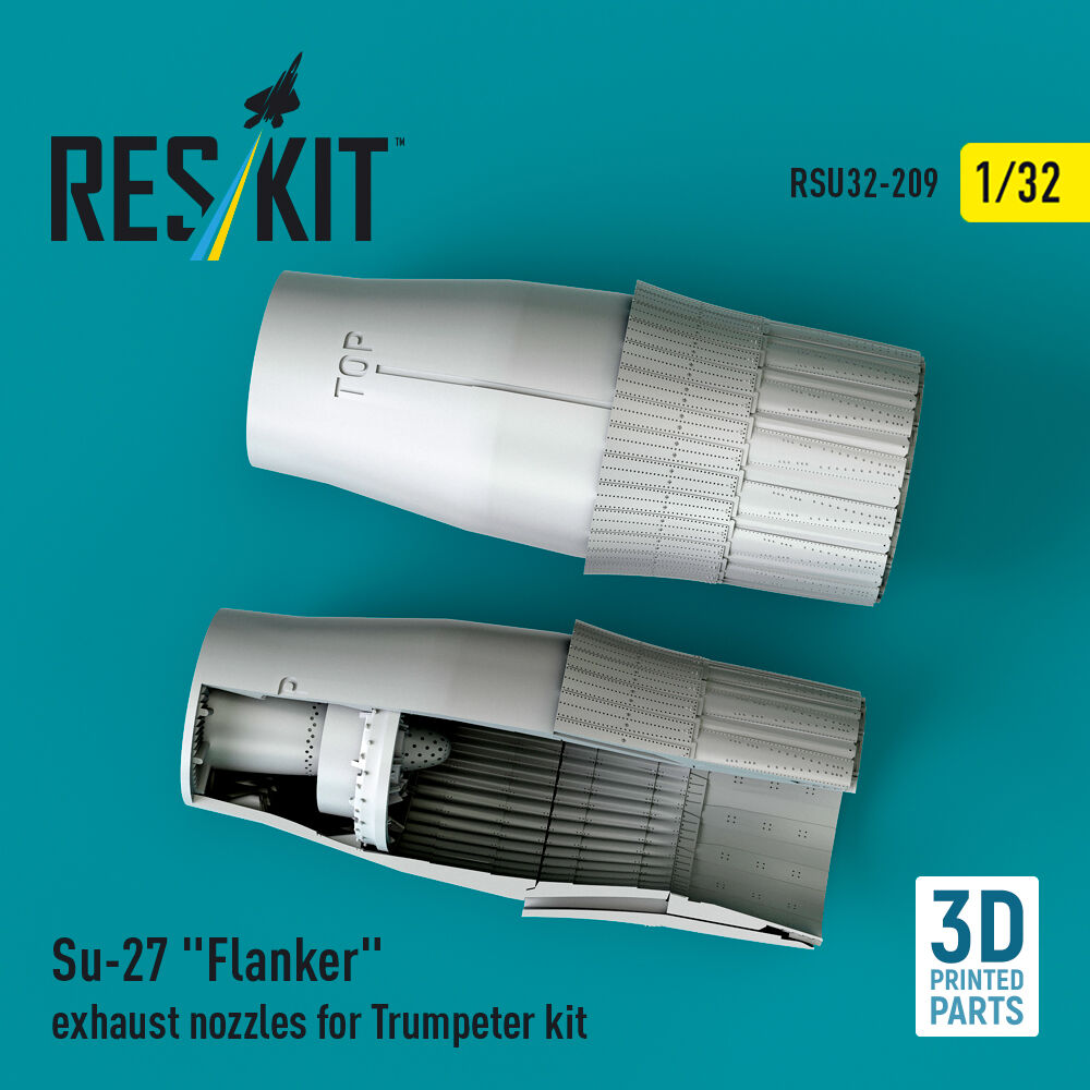 Su-27 Flanker exhaust nozzles for Trumpeter kit (3D Printed)