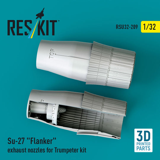Su-27 Flanker exhaust nozzles for Trumpeter kit (3D Printed)