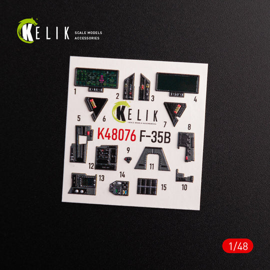 F-35B interior 3D decals for Tamiya kit