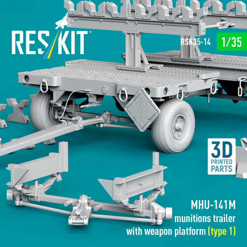 MHU-141M munitions trailer with weapon platform (type 1) (3D Printed model kit)