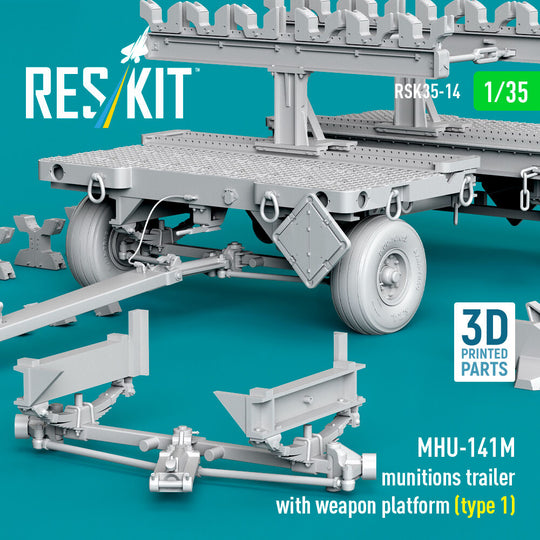 MHU-141M munitions trailer with weapon platform (type 1) (3D Printed model kit)