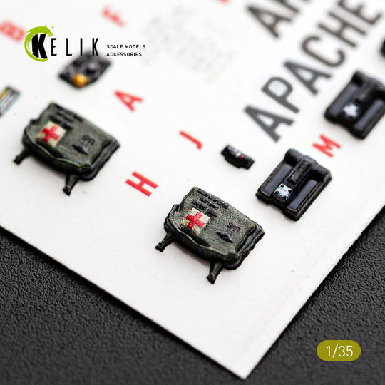 AH-64A APACHE (early) - interior 3D decals for Trumpeter