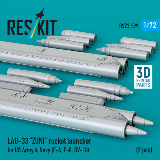 LAU-33 ZUNI rocket launcher for US Army & Navy (2 pcs) (F-4, F-8, OV-10) (3D Printed)