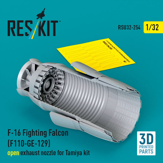 F-16 Fighting Falcon (F110-GE-129) open exhaust nozzle for Tamiya kit (3D Printed)