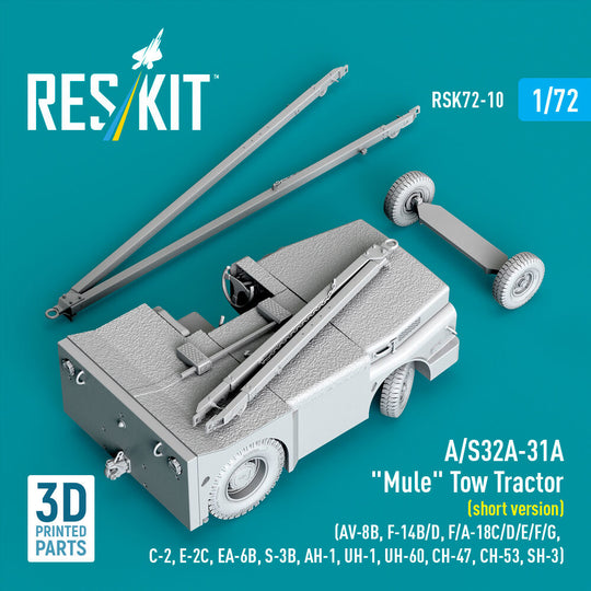 A/S32A-31A Mule Tow Tractor (short version) (AV-8B, F-14B/D, F/A-18C/D/E/F/G, C-2, E-2?, EA-6B, S-3B, AH-1, UH-1, UH-60, CH-47, CH-53, SH-3) (3D Printed model kit)