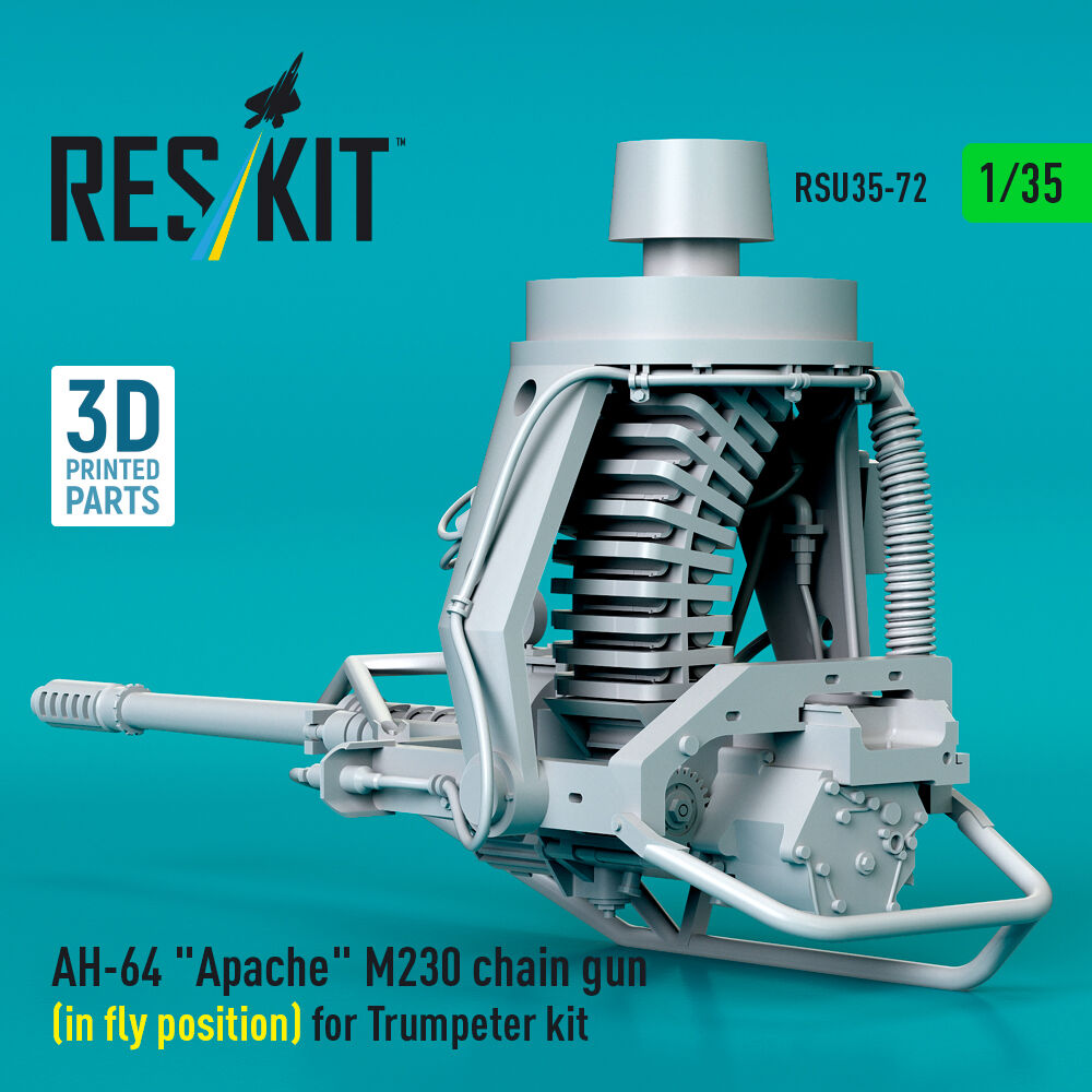 AH-64 Apache M230 chain gun (in fly position) for Trumpeter kit (3D Printed)