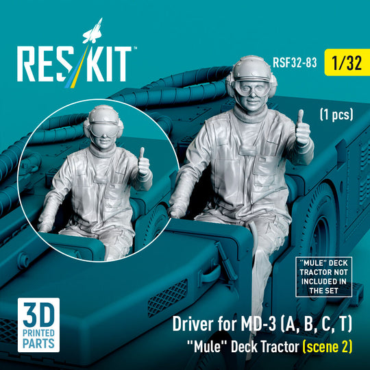 Driver for MD-3 (A, B, C, T) Mule Deck Tractor (scene 2) (1 pcs) (3D Printed)
